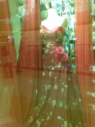 gown - beautiful gown in a display window in a mall