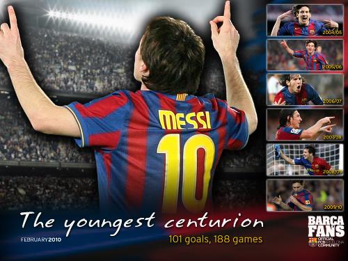 Messi,the youngest centurian - Messi images from 2005 to 2010