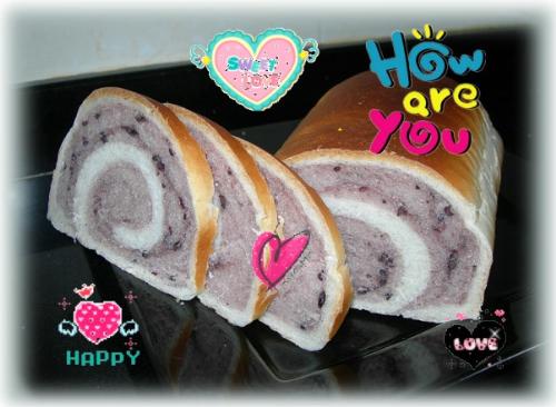 toast by miki - the toast~with purple sweet potatoes... i made it... haha