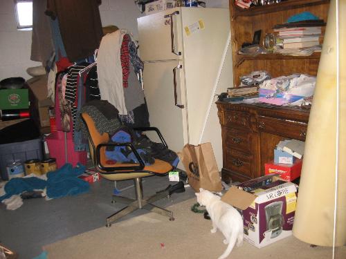 Cluttered basement room - One room only is this way. Kind of.