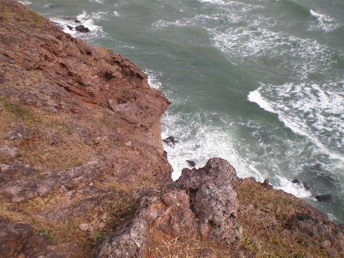 steep edge! - we were on a small hill and were somewhere near the edge trying to get a photo snap on the ocean below.. well it was scary, no room for errors.. yeah and small rolling stones too eh..