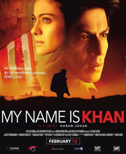 My Name Is Khan movie poster - My Name Is Khan is a bollywood film released on 12th February 2010. It is directed by Karan Johan..Starring Shah Rukh Khan and Kajol..