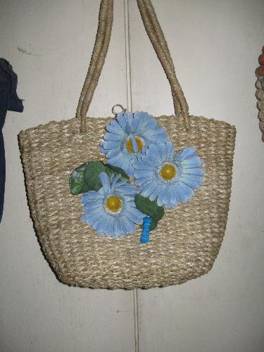 bag - native bag decorated with artificial flowers