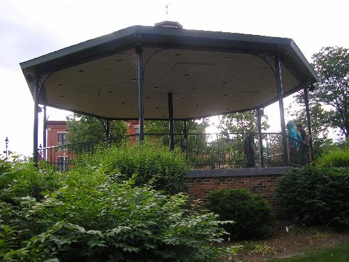 Downtown Woodstock Where the Movie Ground Hog Day - This is the podium shown in the Movie Ground Hog Day, which was shot in Woodstock, IL. This podium sits in the middle of the little down town area.