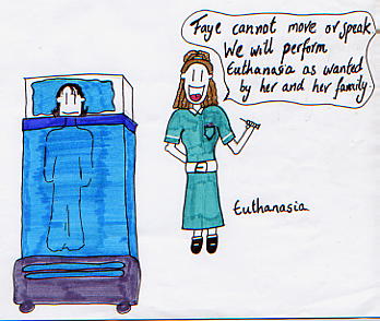 Euthanasia - Political cartoon on euthanasia