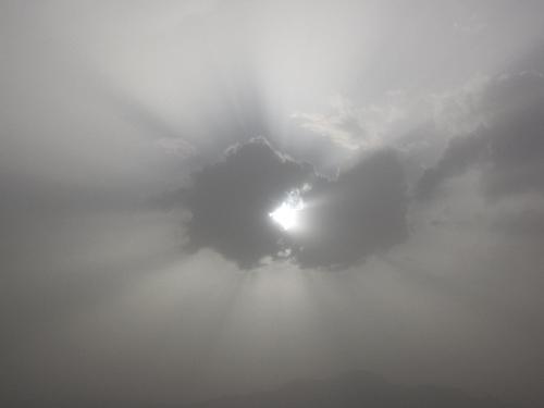 obscure clouds - the sun is blocked by clouds after a dust storm in Afghanistan