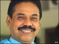 President - Sri Lanka - Mahinda Rajapakse, prime minister at the time of his election, won the November 2005 presidential poll by a narrow margin. His main rival was the opposition leader Ranil Wickremesinghe.   Mahinda Rajapakse has signalled a tough stance against rebels  Mr Rajapakse was backed by Marxist and Buddhist parties in the government. He also benefited from an extremely low turnout by Tamils in the north and east. But he inherited a troubled economy and a faltering peace process. During campaigning he promised to take a hard line in any peace talks with Tamil Tiger rebels and said he would seek direct talks with the group's leader. He says the solution to the conflict lies in a unitary state.  Mr Rajapakse, a Buddhist lawyer, became prime minister in 2004, heading a heavily-polarised parliament. He served under Chandrika Bandaranaike-Kumaratunga, president since 1994. She had backed economic liberalisation while in office but government rifts slowed the pace of change.  Her coalition was also divided over the Tamil peace process. The former president pursued a twin-track approach during the civil war, trying to offer the Tamil rebels some form of autonomy while seeking the upper hand on the battlefield.  However, she accused the government of making too many concessions to the rebels and tensions over the peace process led to a bitter power struggle with the then prime minister, Ranil Wickramasinghe, in 2003.  The Sri Lankan president can appoint and dismiss the prime minister, and can dissolve parliament.