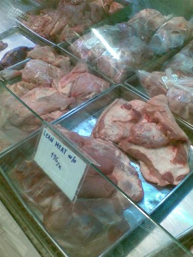 Fresh meat - fresh meat on display in a supermarket