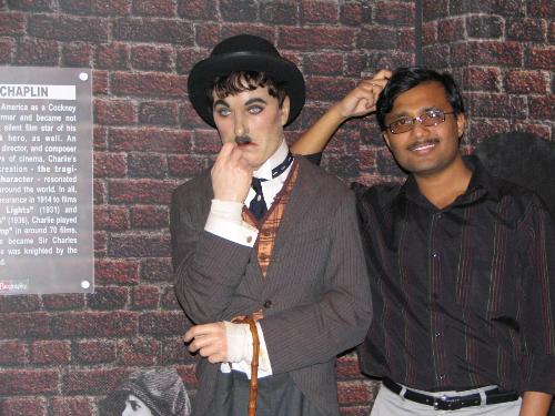 Chaplin n Me - This is a picture taken in the Madame Tussaud's museum, NYC.