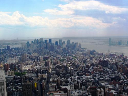 From the top of Empire State Building - Downtown Manhattan from the top f ESB, NYC.