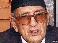 Prime Minister - Nepal - King Gyanendra appointed the veteran politician GP Koirala, an octogenarian, as prime minister on 27 April 2006, ending more than a year of direct rule by the monarch. The leaders of a seven-party alliance selected him as their candidate to head a new government after the king agreed to reinstate parliament following street protests against his direct rule.  The administration wants to bring the Maoists into the political mainstream and has held peace talks with the rebels. It aims to set up an elected assembly, which will be tasked with creating a new constitution. Mr Koirala leads the Nepali Congress, the country's largest and oldest political party. He became Nepal's first elected premier in 1991 and began his fourth and most recent term in 2000.  The former trade union leader and exile was detained several times during the latest period of direct rule by the king. He was jailed in the 1960s while campaigning for democratic rule.