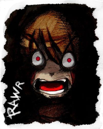 rawr - i did this while i was in our class meeting... it was so boring!! gah! i did this about 30 mins with  uni ball point gel pen 0.5 and some color pencils ehehhe