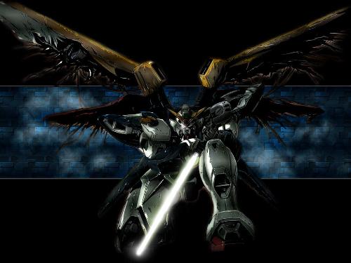 gundam wing 3 - this picture is a picture of a fighter on a t.v. show (kinda like transformers) it is one of my favorite t.v. shows. it is a cool pic is not it..