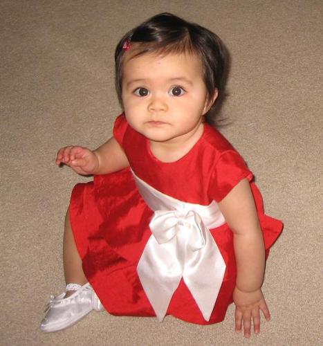 my daughter on valentines day! - This is my favorite picture of my daughter taken during the valentines day last February 2009. She is 7 months on this time. For she look so cute and adorable. I love her so much! She is my life and my inspiration.