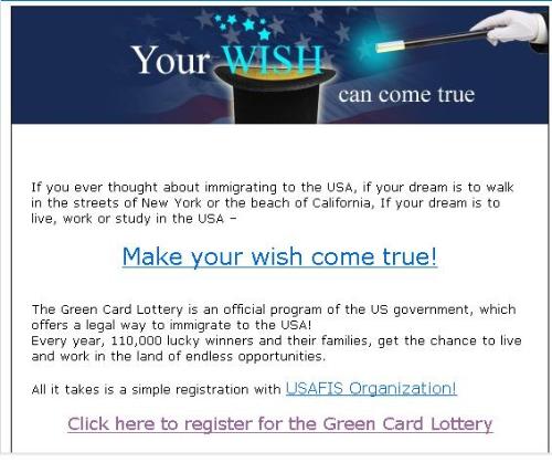Preview of USAFIS Green Card Program - This is what i received from my email this morning...