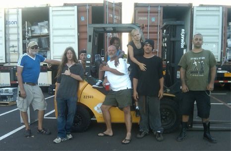 we recyce all the ewaste from the Islands - this is my bf,son.daughter in law and the rest of the crew.  I love them all