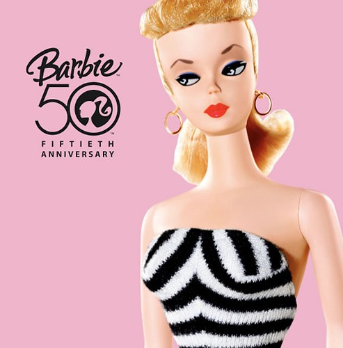 barbie - the classic Barbie doll in an anniversay photo