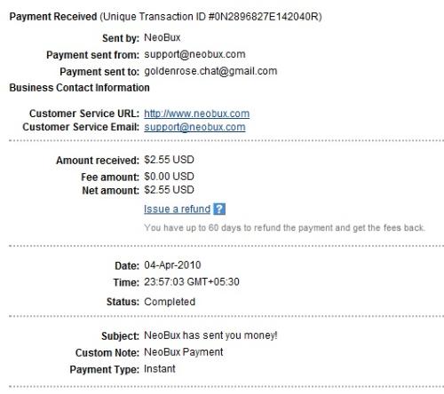 neobux payment proof - neobux: it is the safest earning site. daily minimum 4 ads @ 0.01$ only.  if you don't have the account click http://www.neobux.com/?r=goldenrose2  registration free.  if you face problem in signup contact me goldenrose.chat@gmail.com