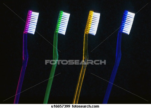 Toothbrush..which color is yours? - Different colors of toothbrush. I recognize my own through its color.
