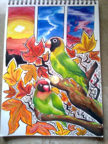 Black cheeked green personata - Its an artwork from me. Its a green personata and I love that bird so much. If you ever wanted to have this kind of art. Please Private message me. I also sell this one for only $10 but for the shipping there might have some additional the range is $5 to $10 depending to the location.