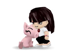 me and my baby pig - this is a buddy poke photo of me and my baby pig, mamauy.. :D
