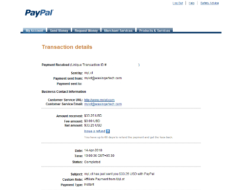 My first myLot Payment - Thanks a lot Alice, Crash and all the other staffs of myLot. And thanks to the members too!