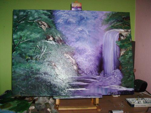 Elbenfall - oil painting - april 2010 by Merit Selket