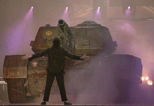 Michael Jackson Earth Song Live - This is a cool shot of Michael stopping a tank during the end of Earth Song live in HIStory Tour.