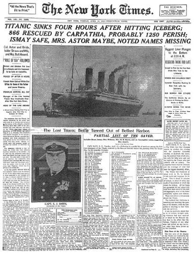 RMS Titanic - TITANIC made headlines when it sank on April 14, 1912. RMS Titanic - TITANIC made headlines when it sank on April 14, 1912.