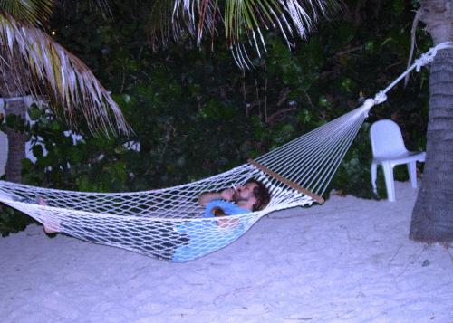 Me - On vacation in St. Croix, in my favorite place of the trip. A hammock on the beach.