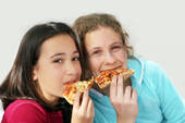 chewing what we eat - eating pizza feels fun