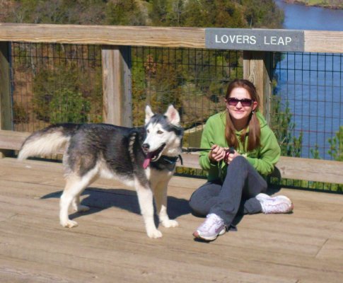 Dog & Owner - 10 year old husky mix Charlotte & owner msmrisk