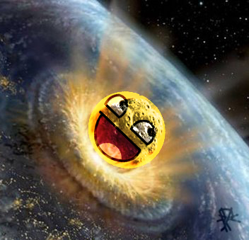 Lol Metoer - An 'Lol Face' crashing into the earth.