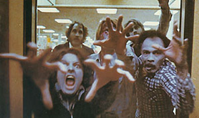 zombie movie - a scene from Dawn of the Dead featuring zombies