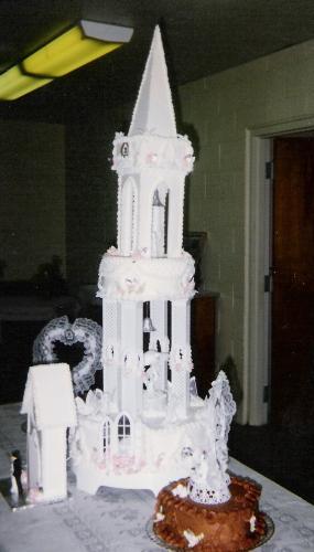 25th anniversary - cathedral style anniversary cake..never again!