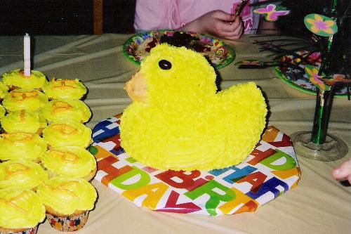 duck cake - My daughter made this duck cake for her 3 year olds birthday