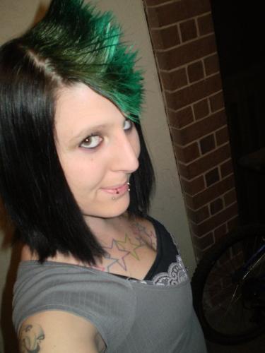 St patrick's day hair - Green faux hawk and black sides