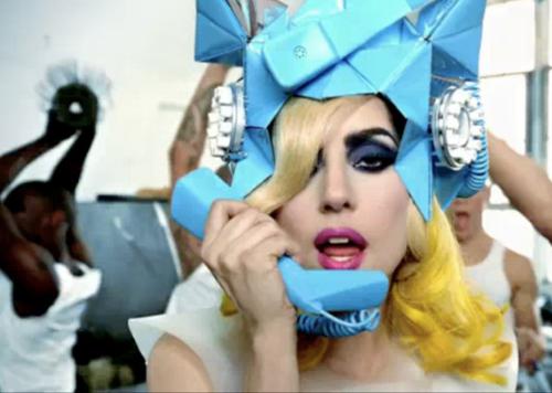 gaga phone - Lady Gaga as a waitress in the video for Telephone