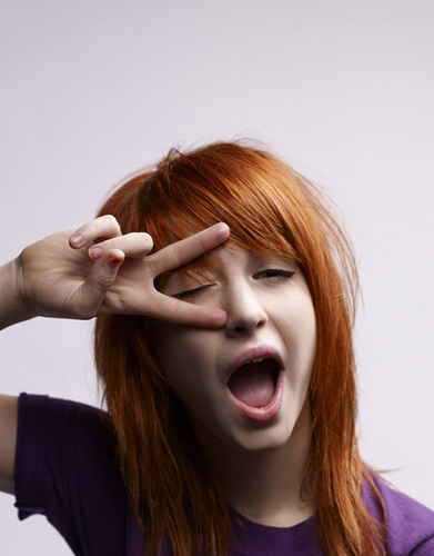 paramore - Little Halley Williams, vocalist of Paramore with her trademark red hair.