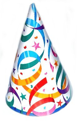 Party Hat - This is a picture of a party hat. Something that is commonly worn at a surprise party.