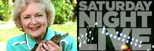 bw on snl - a photo od Betty White and the Saturday Night Live title