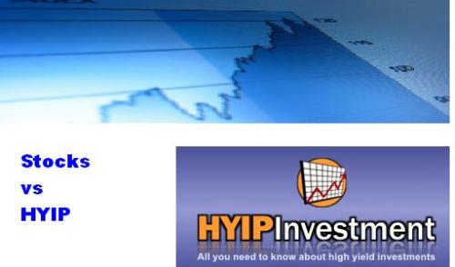 Stocks vs HYIP - This photo shows a graph of share market and simple HYIP...