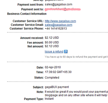 Payment proof gagabux - proof