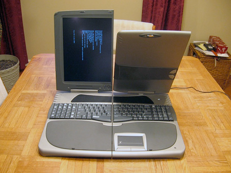 Dual screen laptop. - The prototype of new dual screen laptop.