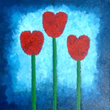 the three flowers - this is my latest painting...i like this a lot because it represent my happy little family where there are me, my husband and my lovely baby.