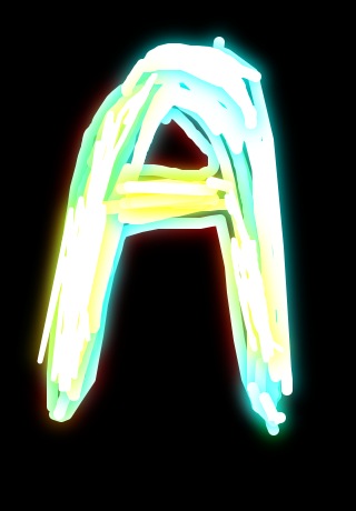 The Letter A - I created this image using a free glow painting app for iPod Touch. The letter 'A' is the first letter of my name.