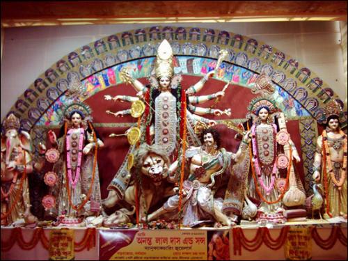 Picture of goddess Durda - Picture of goddess Durda with her family