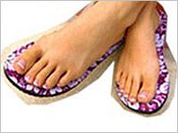 adhesive / topless flip flops - new fad in flip flops. no flaps. only adhesives so the soles stay on your feet. adhesive / topless flip flops - new fad in flip flops. no flaps. only adhesives so the soles stay on your feet.