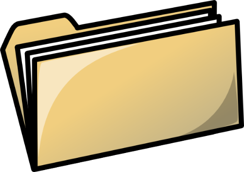 Folder - A picture of a folder, a common tool used for organization. 