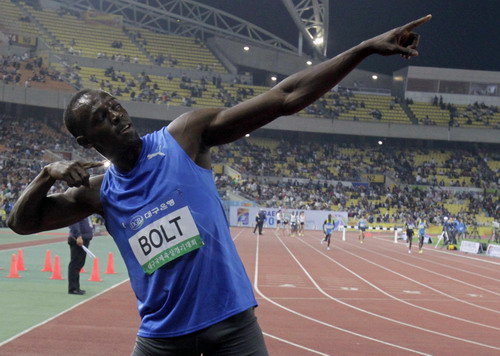 Usain Bolt - The greatest athlete of all time and ever produced.